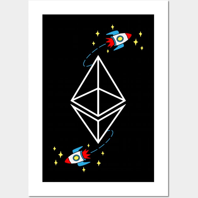 Ethereum Rocket - Cryptocurrency Millionaire Digital Cash Wall Art by YouareweirdIlikeyou